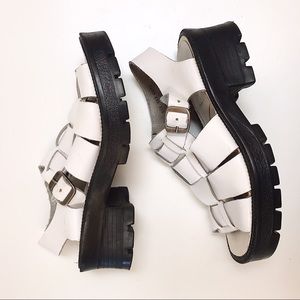 90s lug platform leather sandals